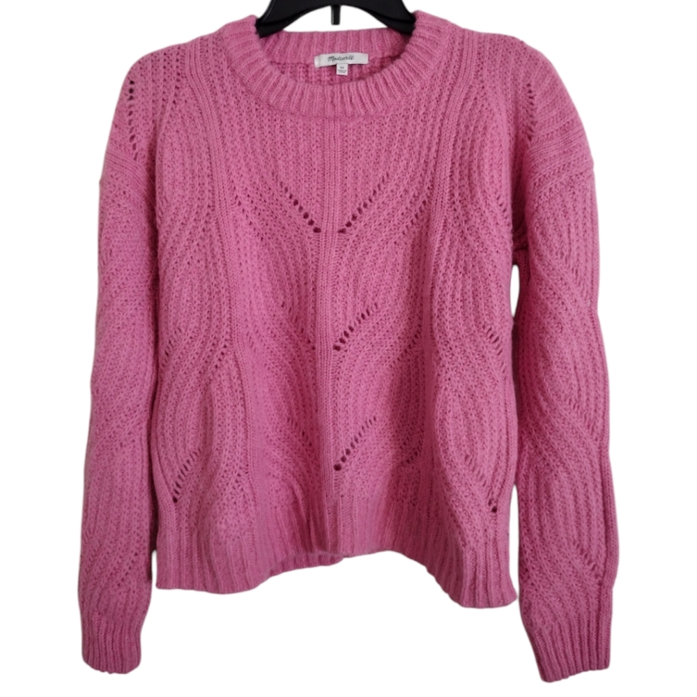 Madewell Charley pullover pink candy color sweater alpaca blend size XS